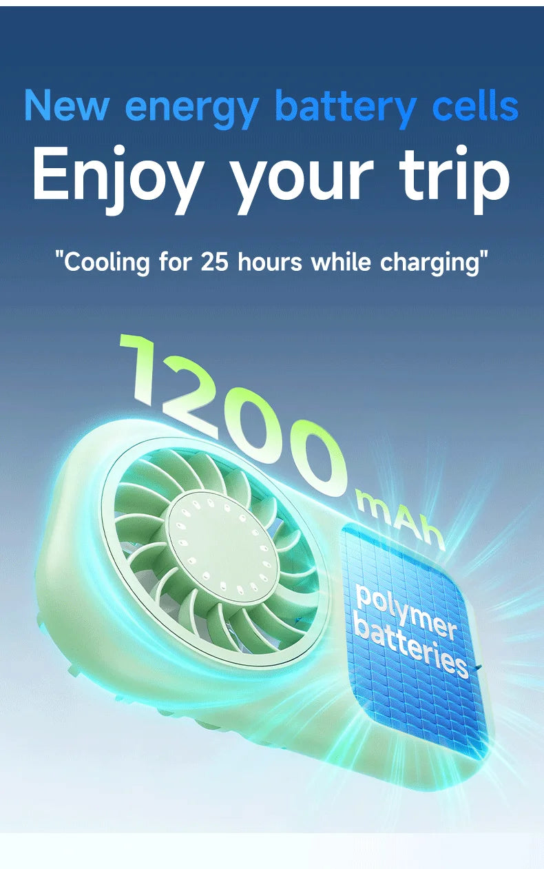 Portable Handheld Small Fan 5-speed Wind 1200mah Battery Capacity Mini USB Rechargeable Handheld Fan Suitable Outdoor