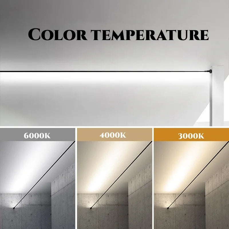 Diy Long LED Skyline Steel Strip Luminous Linear No Main Light Decoration, Modern Minimalist Creative Exhibition Hall Wall Light