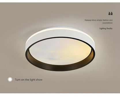 Modern LED Blue Sky Ceiling Lamp Smart Brightness Dimmable Round Ceiling light for Living Room Bedroom Kitchen Moon Lighting