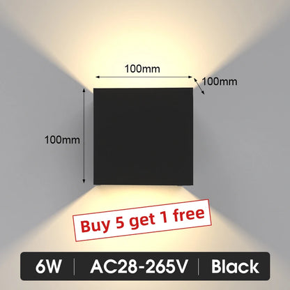 LED Wall Lamp Outdoor Waterproof IP65 Garden Lighting A85-265V Interior Wall Light Indoor For Bedroom Stairs Fixture Wall Lamps