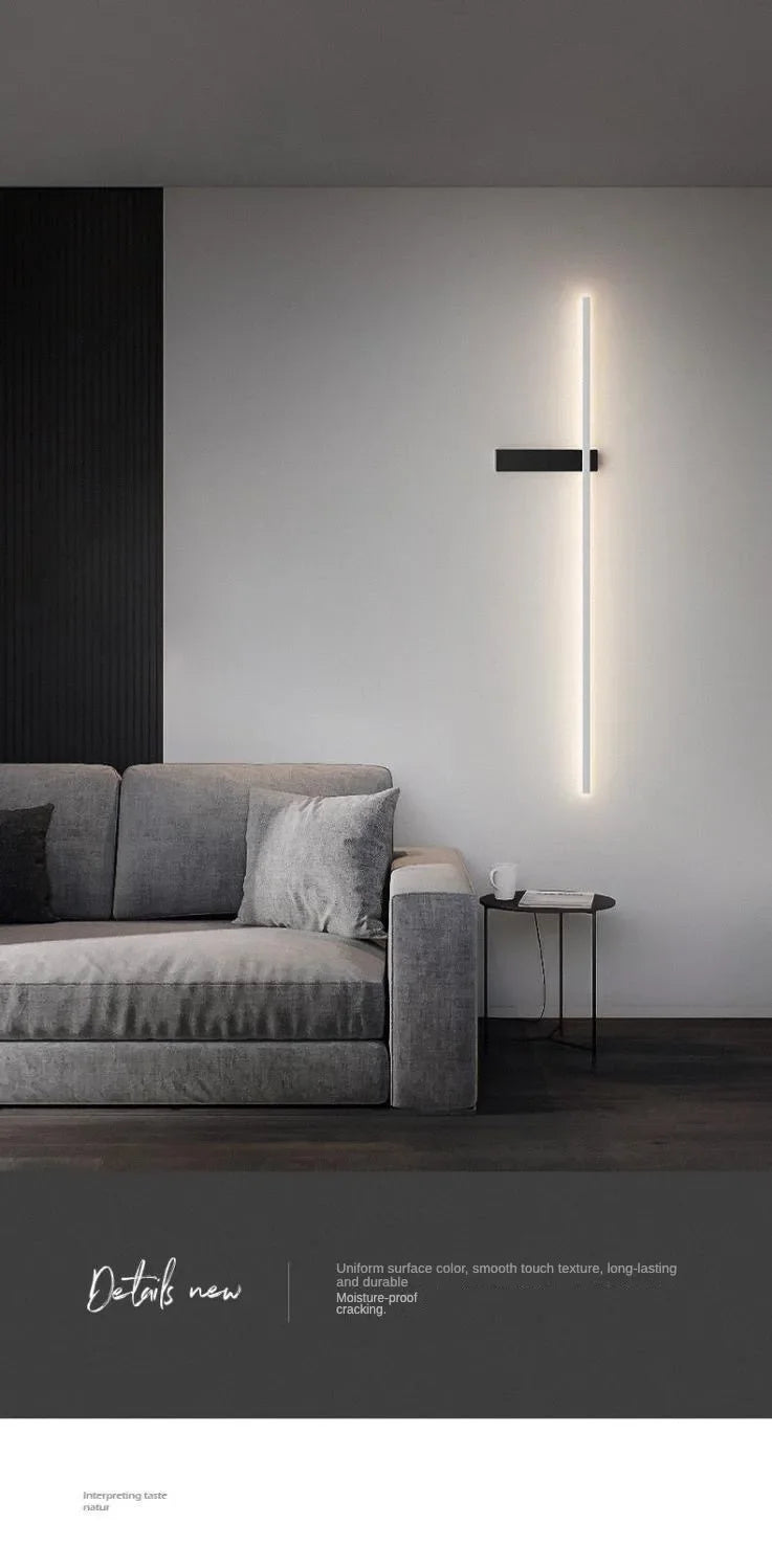 LED Wall Lamp Modern Minimalist Strip Wall Decor Lights Lighting for Bedroom Bedside Living Room TV Sofa Lobby Background Decor