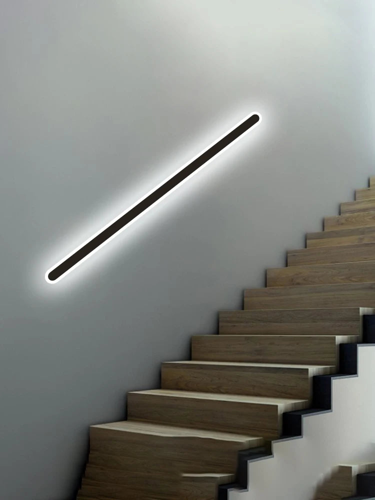 Modern Outdoor Long Strip LED Wall Lamp Waterproof IP65 Stair Wall Fitting Villa Living Room Corridor Lamp Courtyard Garden Lamp