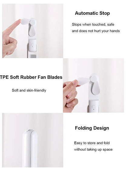 Mini Hand Fan Portable Pocket Fan USB Rechargerable Handheld Fan  Outdoor Small Personal Hand Fan For Travel Mini Desk Fan