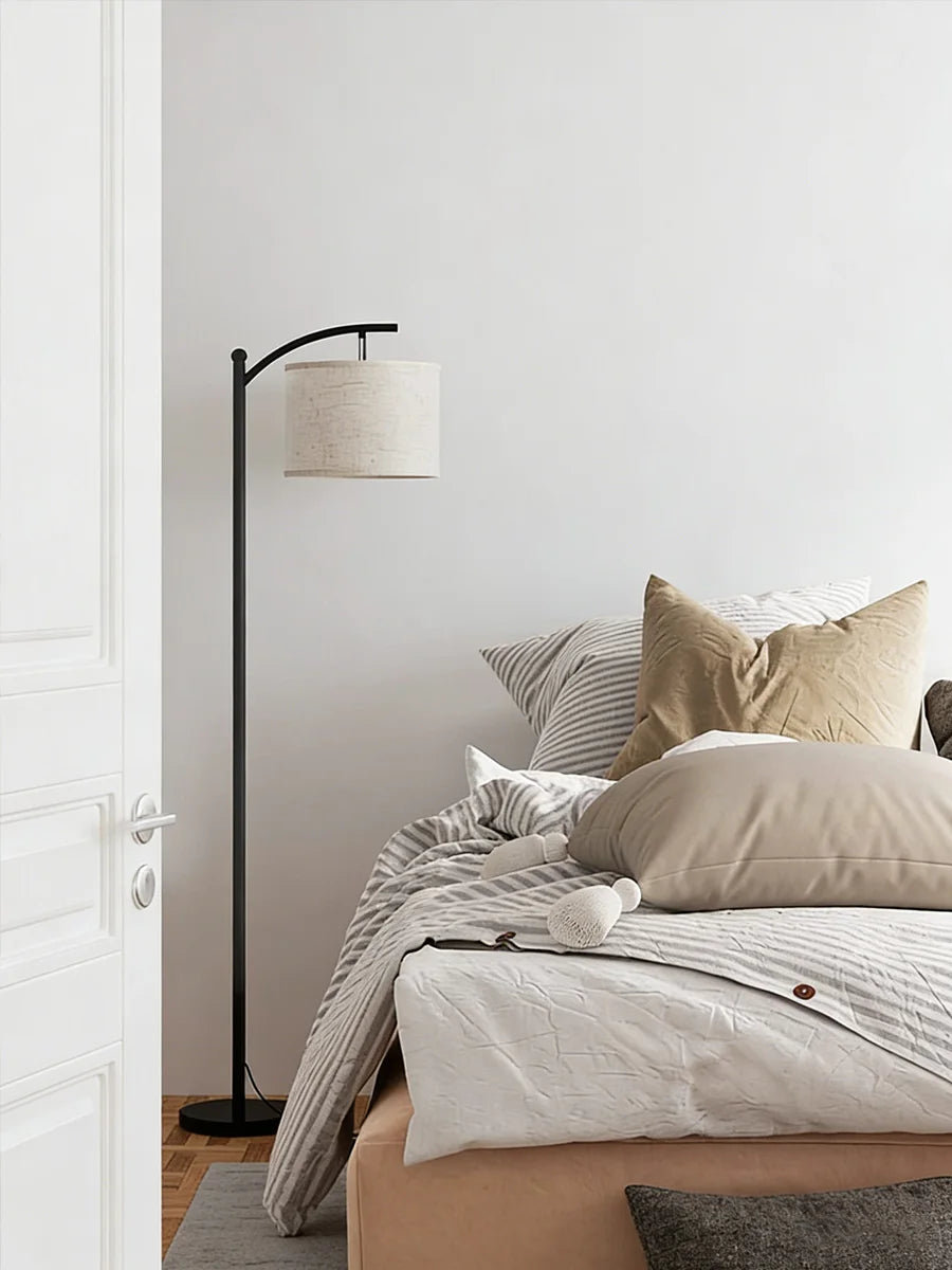 Modern Nordic Fabric Floor Lamp LED Standing Lamp for Living Room Bedroom Study Dining Room Hotel Villa Home Decor Bedside Lamp