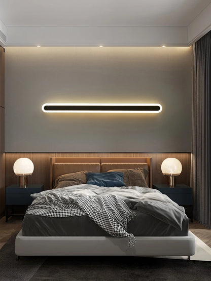 Modern Outdoor Long Strip LED Wall Lamp Waterproof IP65 Stair Wall Fitting Villa Living Room Corridor Lamp Courtyard Garden Lamp