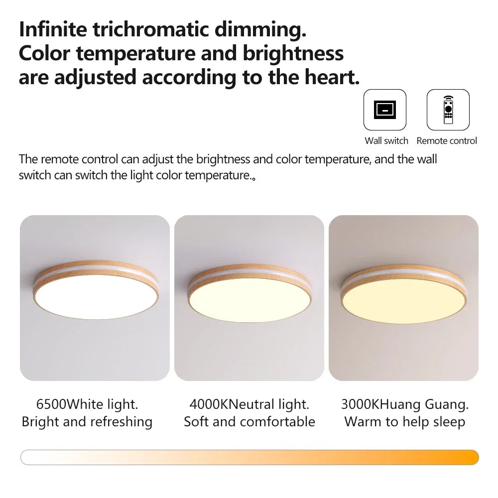 Nordic Macaron Ceiling Lamp Modern Remote Dimming Decor Light Living Room Bedroom Study Kitchen Indoor Home LED Ceiling Light