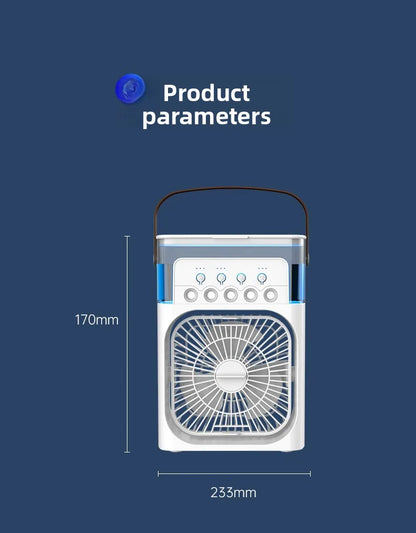 New 3 In 1 Fan AIr Conditioner Household Small Air Cooler LED Night Light Portable Humidifier Air Adjustment Fan Office Home Fan