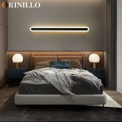 Modern Minimalist LED Strip Wall Lamp Interior Decorative Line Lamp Balcony Bedroom Living Room Lamp
