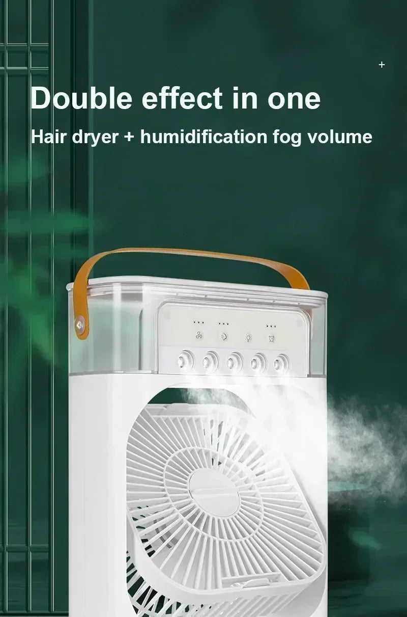 3 In 1 Fan AIr Conditioner Household Mini Air Cooler LED Night Light Portable Humidifier Air Adjustment Fan Office Home Fan