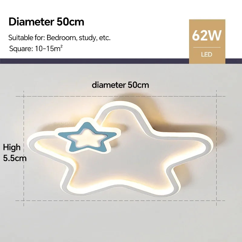 Modern Star LED Ceiling Lamp Cute Children bedroom ceiling lights Living Room Study Aisle Balcony Home Decor Lighting Fixture