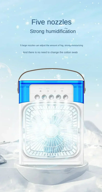 New Fan AIr Conditioner Household Mini Air Cooler LED Night Light Portable Humidifier Air Adjustment Fan Office Home Fan