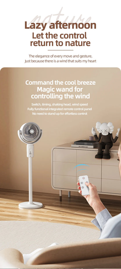 Air Circulation Fan Rechargeable Oscillating Fan Five Gear Adjustment Stand Fan Adjustable Height Household Air Circulation Fan