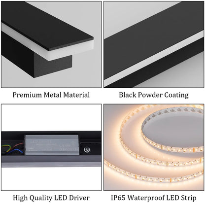 Waterproof Wall Lamp LED Outdoor Garden Wall Lamps Stair Garden Lamp Living Room Bedroom Ip65 Black Wall Lights