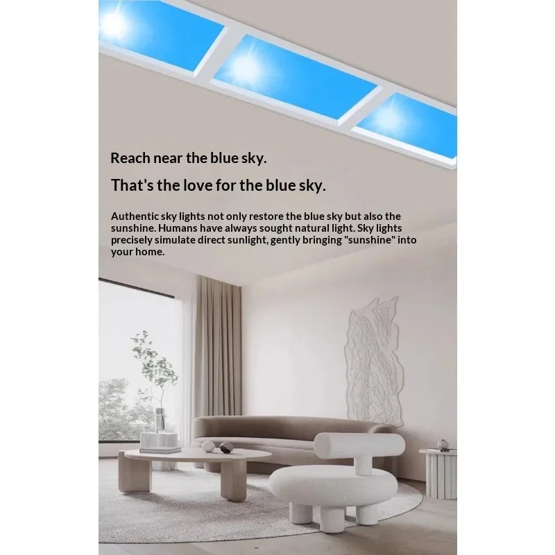 Blue Sky Light Ceiling Lamp for Bathroom Indoor Decor Panel Kids Room Lamp Kitchen Natural Lighting Surface Ceiling Chandelier