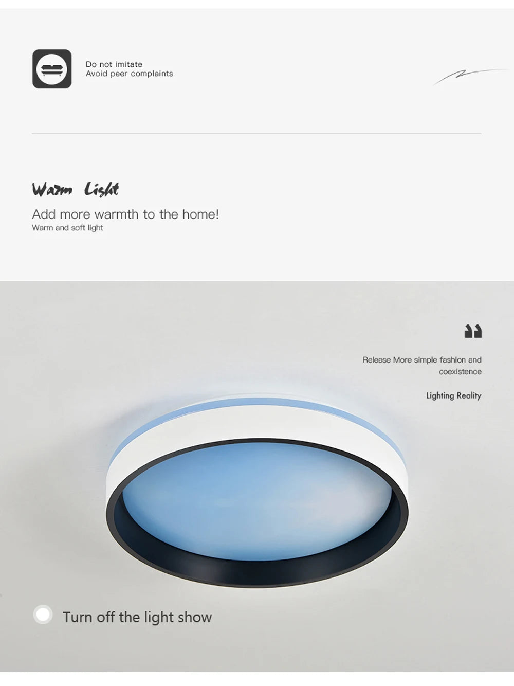 Modern LED Blue Sky Ceiling Lamp Smart Brightness Dimmable Round Ceiling light for Living Room Bedroom Kitchen Moon Lighting