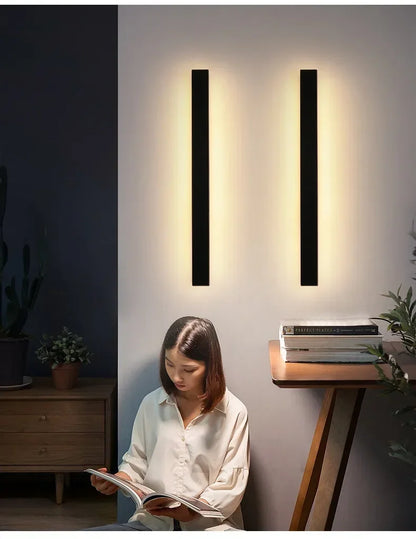 Modern Outdoor Waterproof LED Wall Lamp IP65 Linear Strip Lighting for Porch Garden Garage Staircase Bedroom Home Decoration