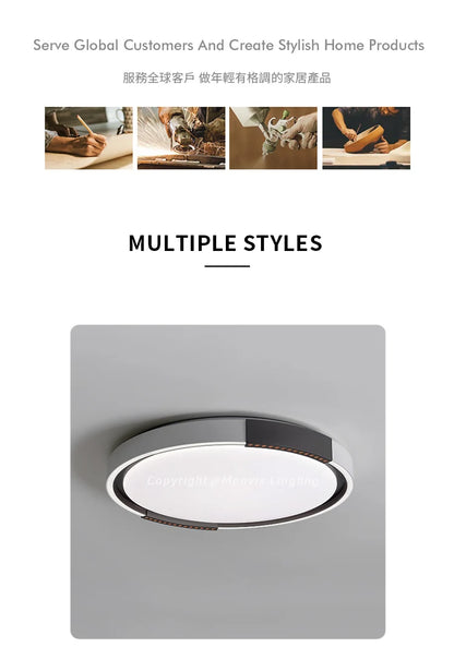 Modern LED Ceiling Lamp Bedroom Study Fixture Round White Home Art Design Indoor Decoration Living Room Lights Lustre Lighting