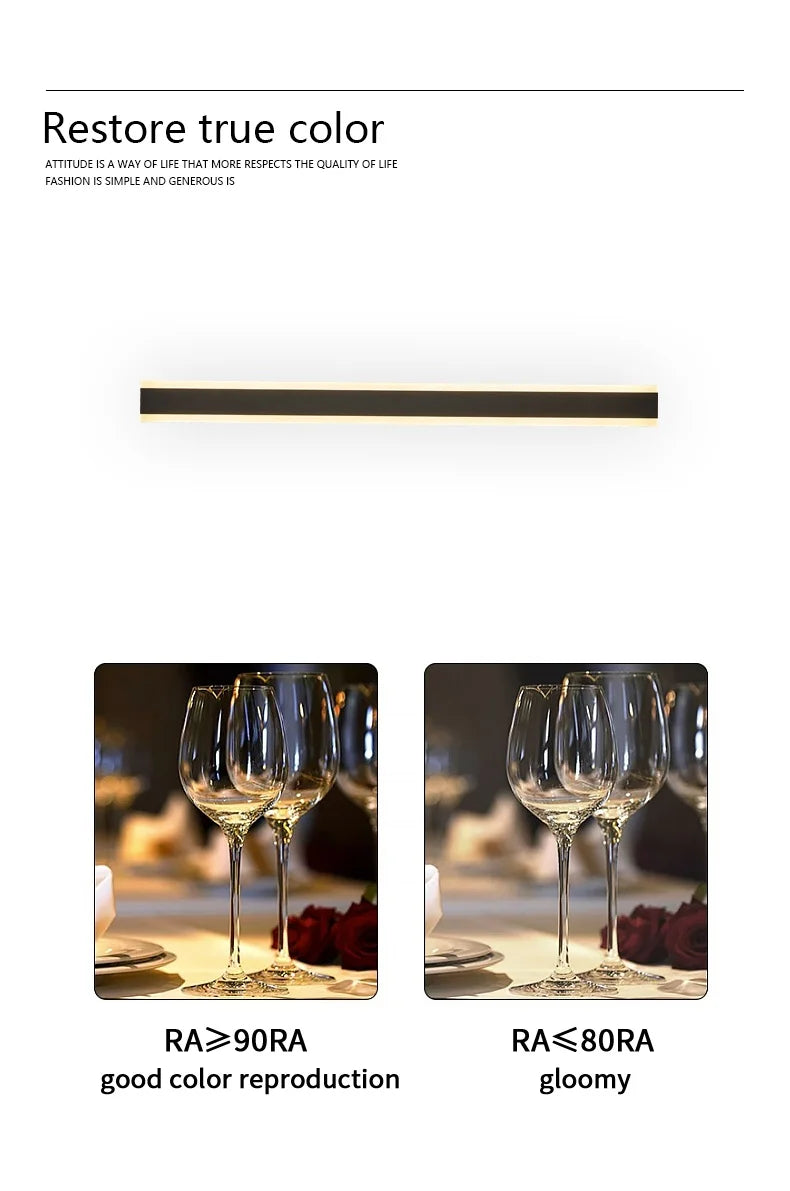 Outdoor Wall Lamps Waterproof Line Minimalist wall Lights Long Strip IP65 Garden park Decoration Villa Background Wall Lights