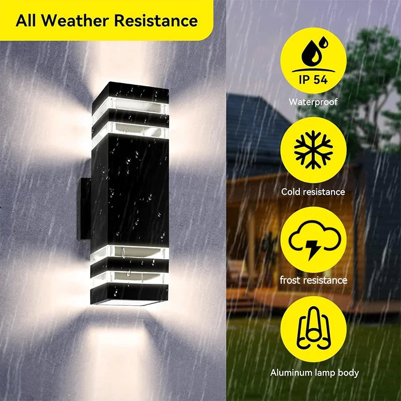 LED Wall Light Outdoor IP65 Waterproof  Wall Light E27 Bulb Up Down Lighting for Garden Porch Stair Corridor Entrance Decoration