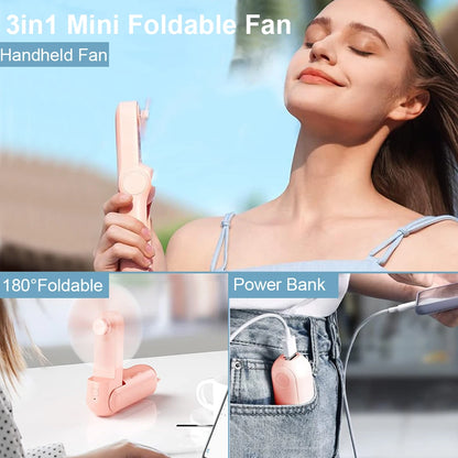 Mini Hand Fan Portable Pocket Fan USB Rechargerable Handheld Fan  Outdoor Small Personal Hand Fan For Travel Mini Desk Fan
