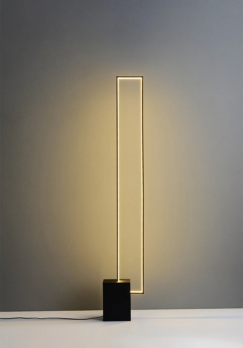 Nordic Simple Living Room Floor Lamp Modern Led Vertical Square Floor Light Bedroom Dimmable Indoor Lighting 2024 Led Luminairas