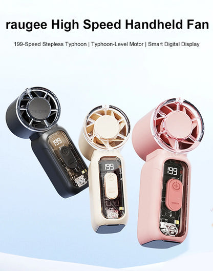 Mini Portable Handheld Fan USB Rechargeable Turbo Fan Outdoor Mini Personal Pocket Hand Fan 199 Speed  Portable Small Hand Fan