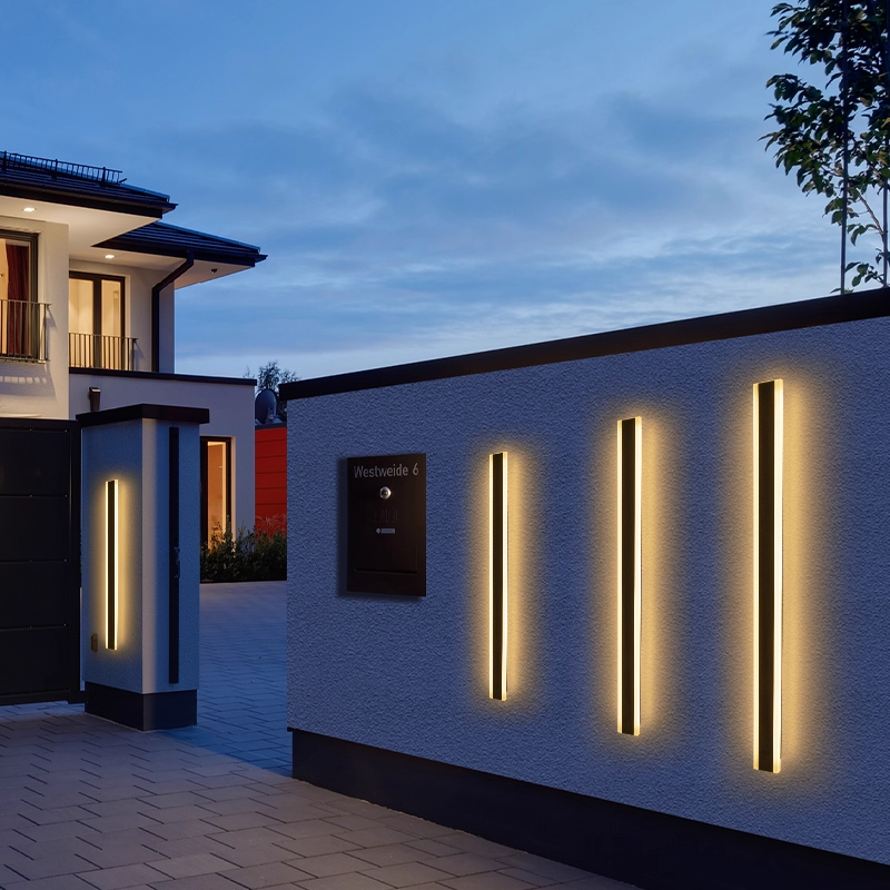 Outdoor Wall Lamps Waterproof Line Minimalist wall Lights Long Strip IP65 Garden park Decoration Villa Background Wall Lights